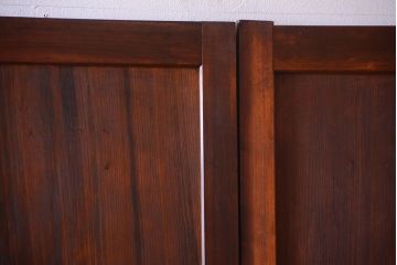 和製アンティーク　組子入り!古い木の上品なすりガラス帯戸4枚セット