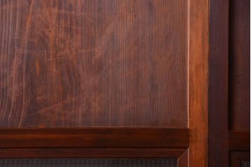 和製アンティーク　組子入り!古い木の上品なすりガラス帯戸4枚セット