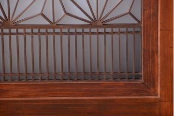 和製アンティーク　組子入り!古い木の上品なすりガラス帯戸4枚セット