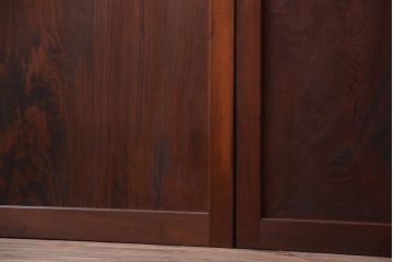 和製アンティーク　組子入り!古い木の上品なすりガラス帯戸4枚セット