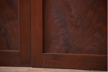 和製アンティーク　組子入り!古い木の上品なすりガラス帯戸4枚セット