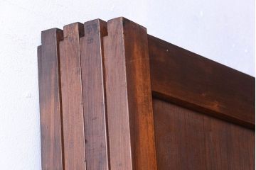 和製アンティーク　組子入り!古い木の上品なすりガラス帯戸4枚セット