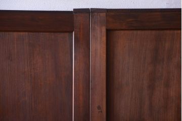 和製アンティーク　組子入り!古い木の上品なすりガラス帯戸4枚セット