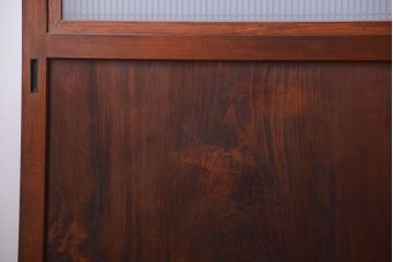 和製アンティーク　組子入り!古い木の上品なすりガラス帯戸4枚セット