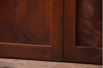 和製アンティーク　組子入り!古い木の上品なすりガラス帯戸4枚セット