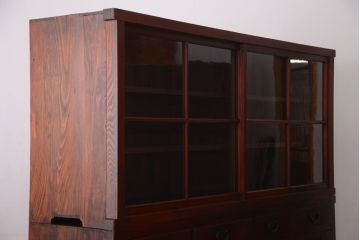 アンティーク家具　和製アンティーク　引き出し24杯付き!古い木の大きな収納棚