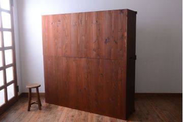 アンティーク家具　和製アンティーク　引き出し24杯付き!古い木の大きな収納棚