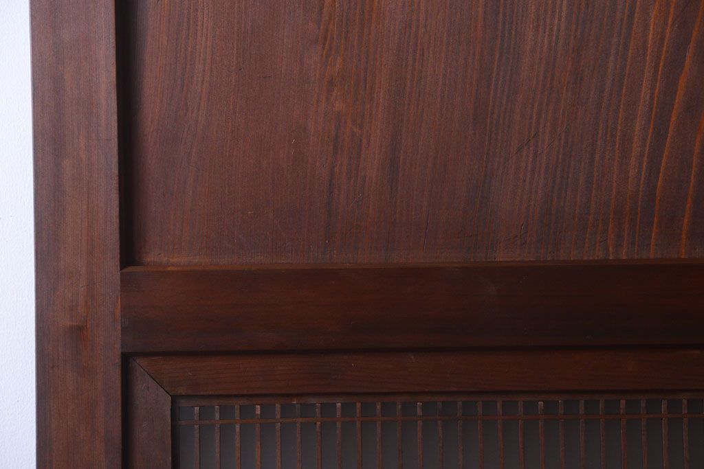 和製アンティーク　組子入り!古い木の上品なすりガラス帯戸