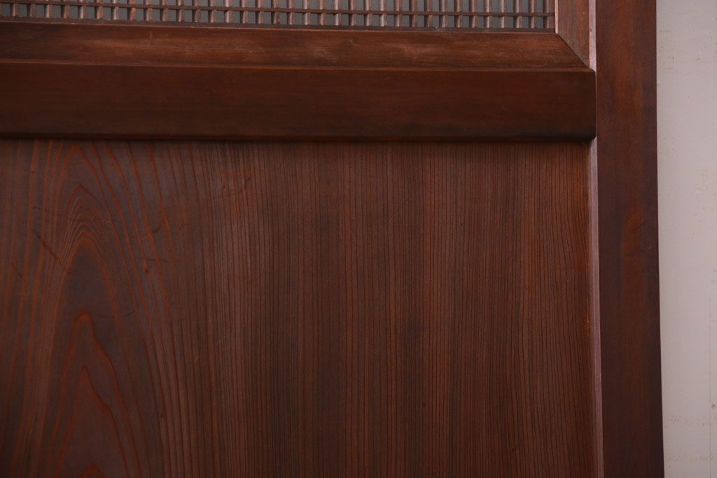 和製アンティーク　組子入り!古い木の上品なすりガラス帯戸