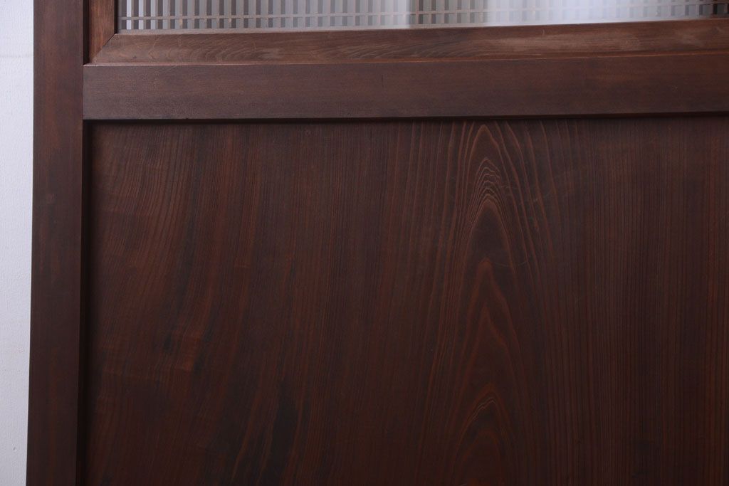 和製アンティーク　組子入り!古い木の上品なすりガラス帯戸