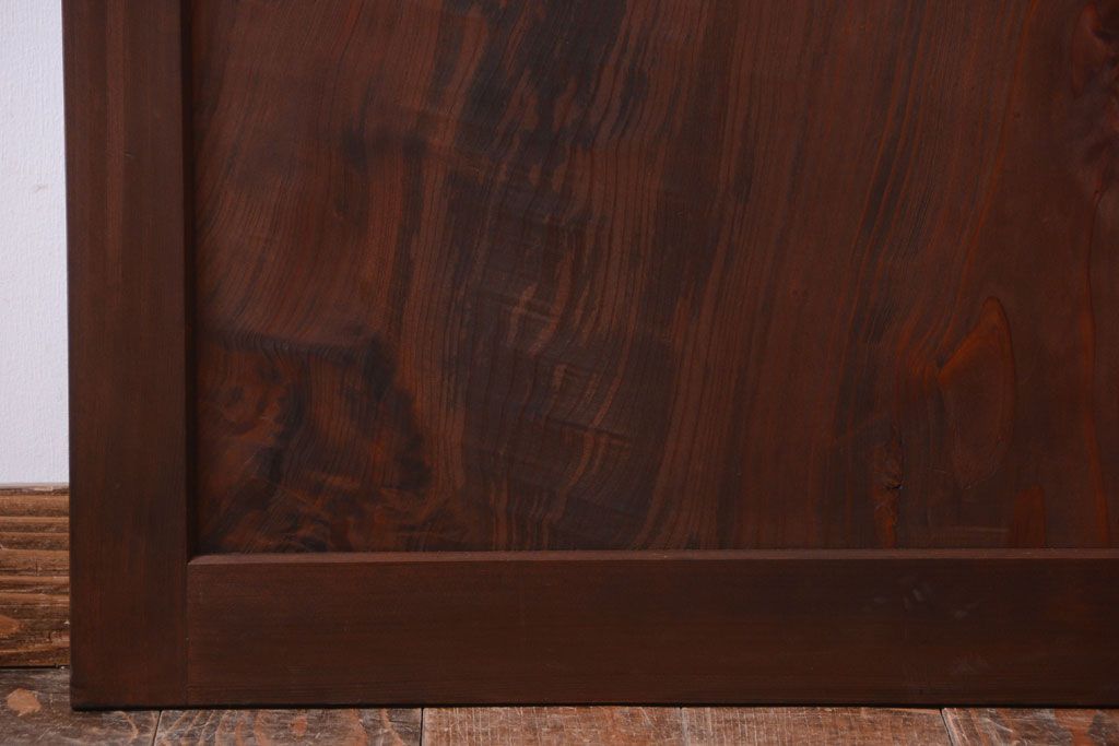 和製アンティーク　組子入り!古い木の上品なすりガラス帯戸