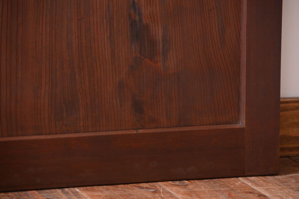 和製アンティーク　組子入り!古い木の上品なすりガラス帯戸