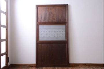 和製アンティーク　組子入り!古い木の上品なすりガラス帯戸
