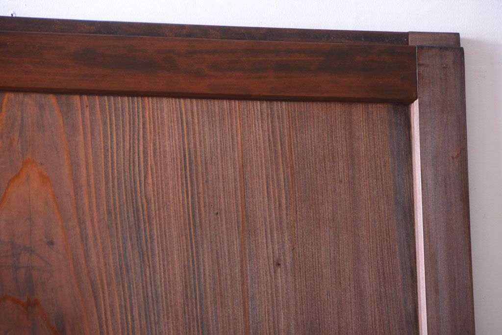 和製アンティーク　組子入り!古い木の上品なすりガラス帯戸