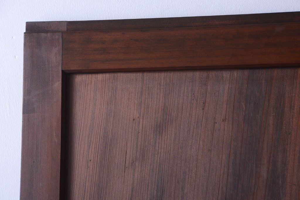 和製アンティーク　組子入り!古い木の上品なすりガラス帯戸