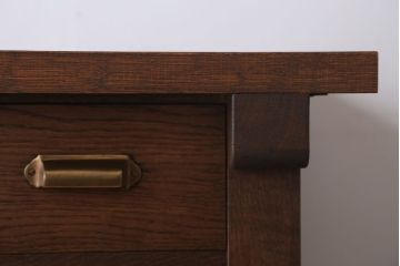 アンティーク家具　和製アンティーク　骨太で重厚な古い木製の作業台(カウンターテーブル)(3)