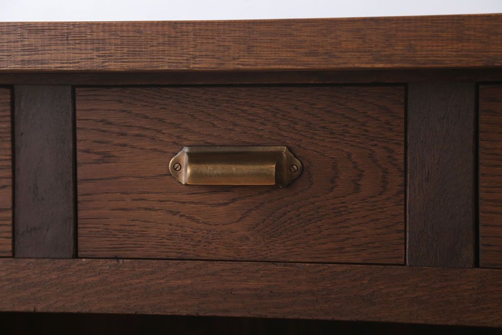 アンティーク家具　和製アンティーク　骨太で重厚な古い木製の作業台(カウンターテーブル)(3)