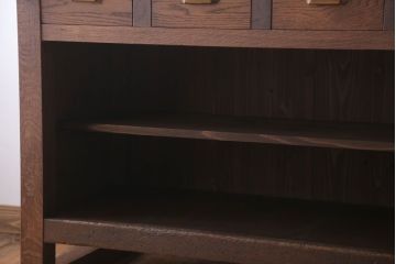 アンティーク家具　和製アンティーク　骨太で重厚な古い木製の作業台(カウンターテーブル)(3)