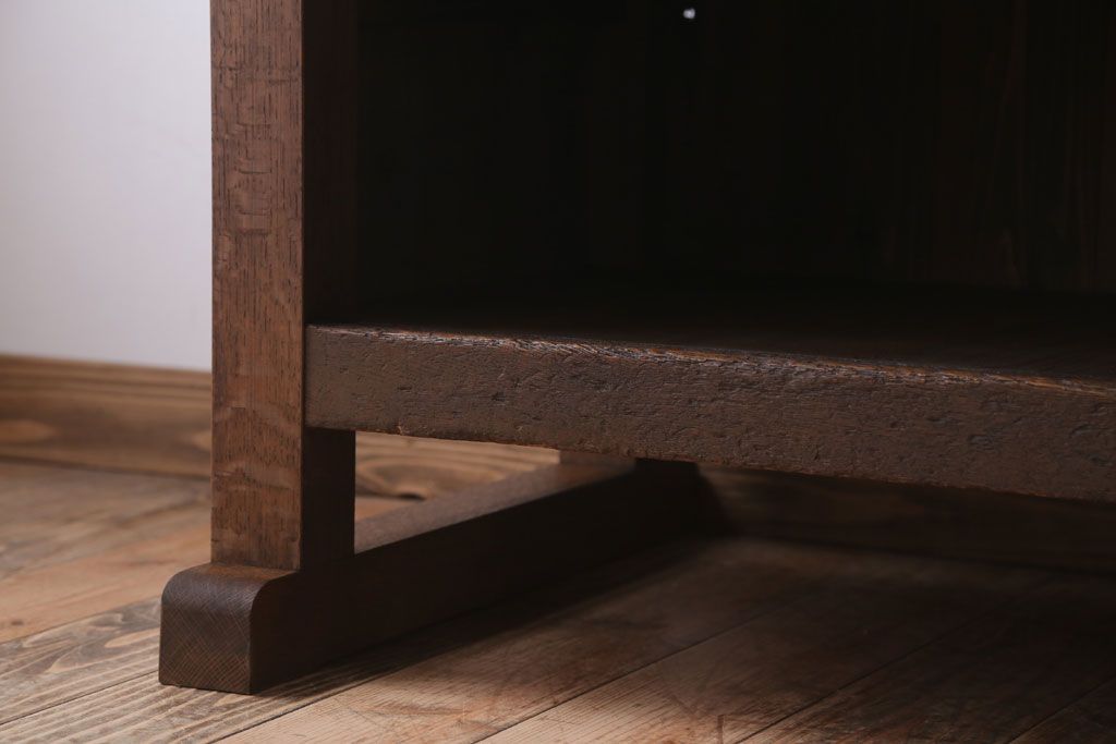 アンティーク家具　和製アンティーク　骨太で重厚な古い木製の作業台(カウンターテーブル)(3)