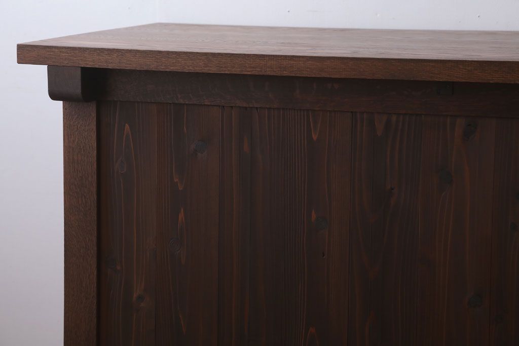 アンティーク家具　和製アンティーク　骨太で重厚な古い木製の作業台(カウンターテーブル)(3)