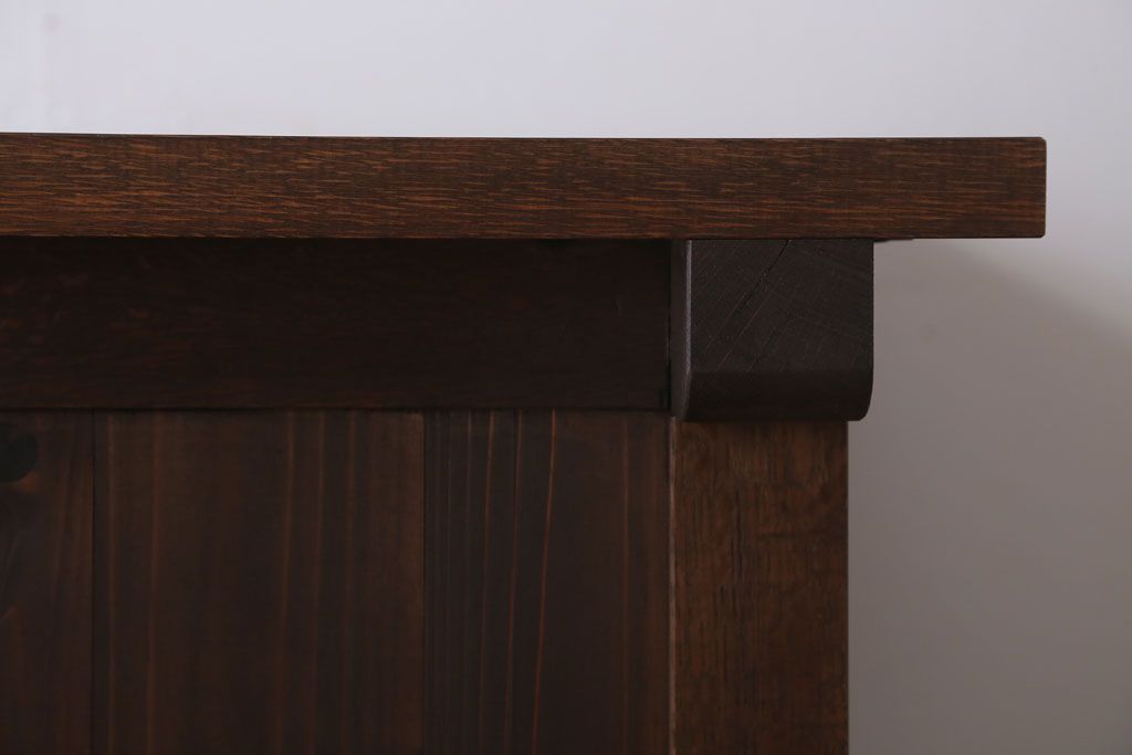 アンティーク家具　和製アンティーク　骨太で重厚な古い木製の作業台(カウンターテーブル)(3)