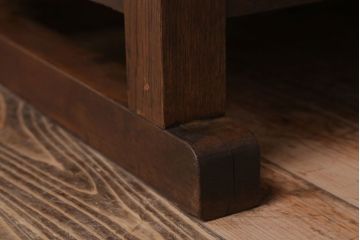 アンティーク家具　和製アンティーク　骨太で重厚な古い木製の作業台(カウンターテーブル)(3)