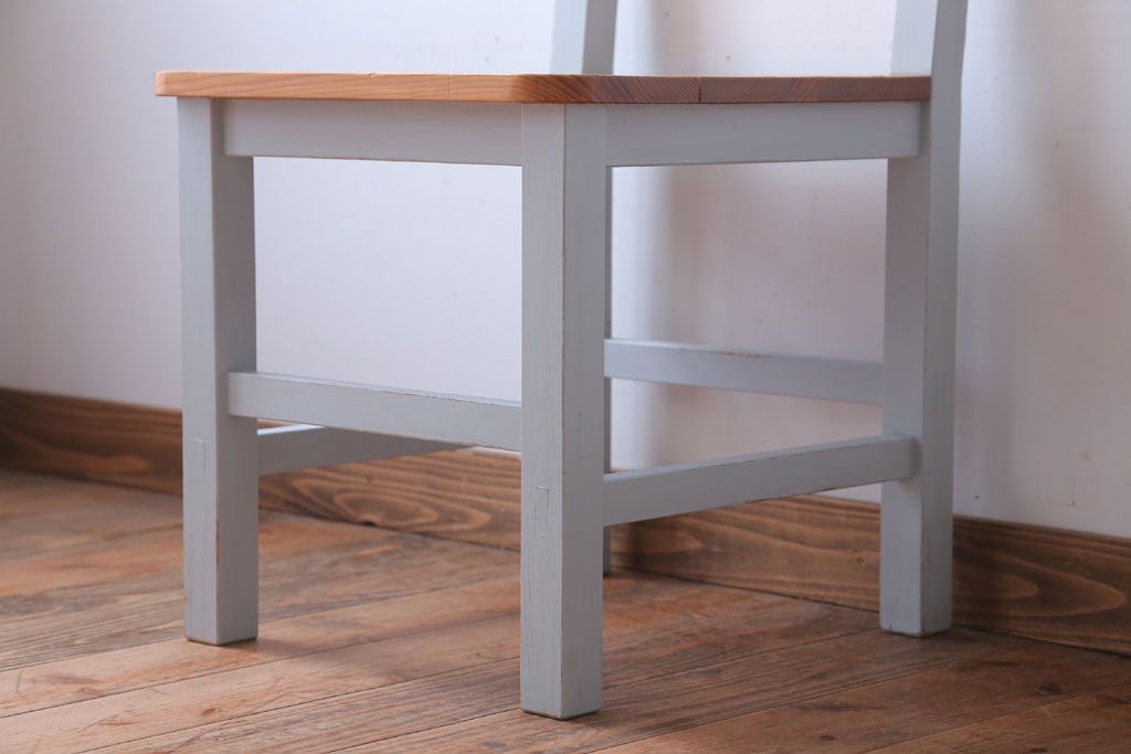 アンティーク家具　アンティークペイント　おしゃれな木製チェア(椅子)(2)