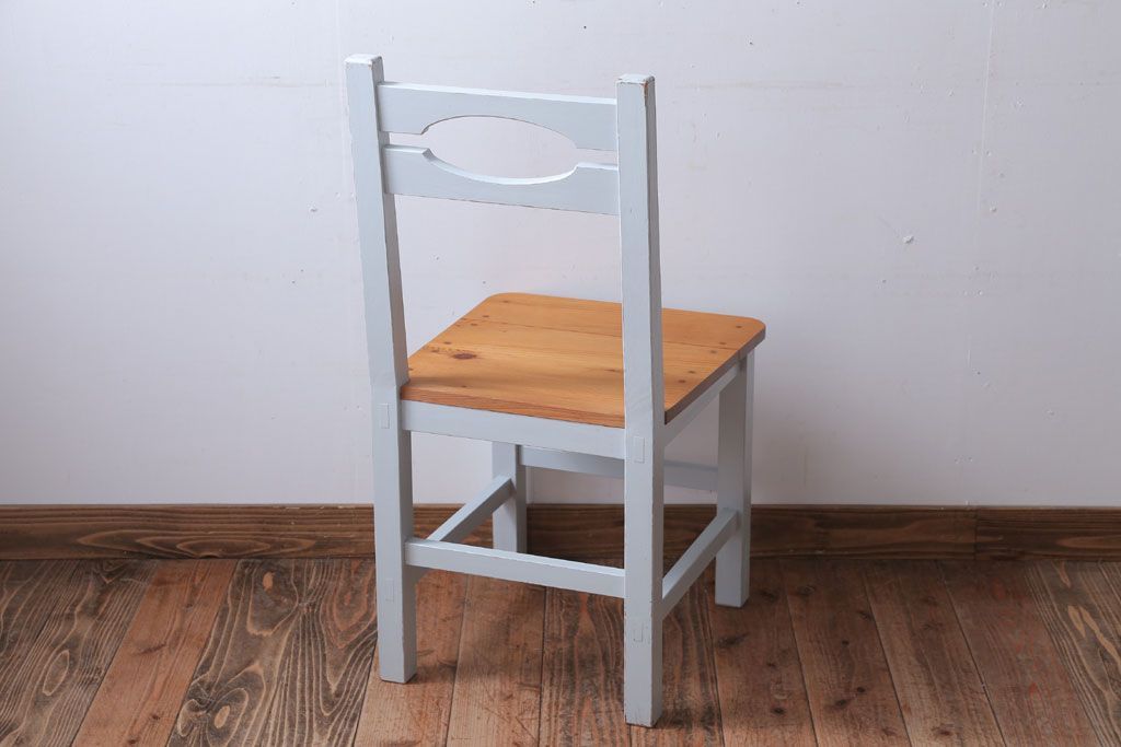 アンティーク家具　アンティークペイント　おしゃれな木製チェア(椅子)(2)