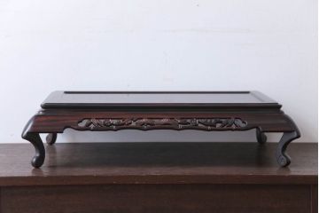 中古　民芸家具　松竹梅の透かし彫り!唐木の花台