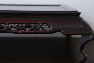 中古　民芸家具　松竹梅の透かし彫り!唐木の花台