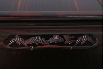中古　民芸家具　松竹梅の透かし彫り!唐木の花台