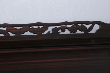 中古　民芸家具　松竹梅の透かし彫り!唐木の花台