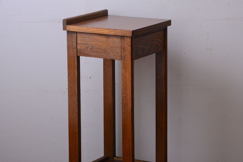 レトロ家具　昭和レトロ　引き出し付きのアンティークサイドテーブル(電話台・花台)