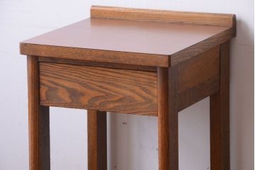 レトロ家具　昭和レトロ　引き出し付きのアンティークサイドテーブル(電話台・花台)