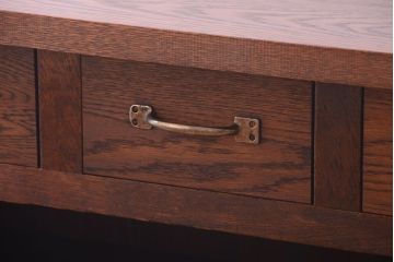 アンティーク家具　和製アンティーク　重厚な古い木製のカウンター作業台(カウンターテーブル)