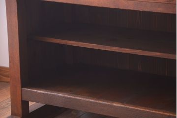 アンティーク家具　和製アンティーク　重厚な古い木製のカウンター作業台(カウンターテーブル)