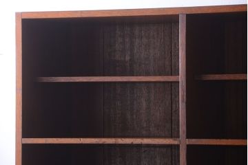 アンティーク家具　和製アンティーク　特大サイズ!古い木の重厚な縦型マス目棚(3)