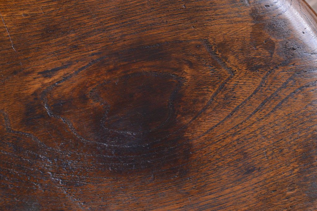 アンティーク家具　アンティーク　古い木のシンプルな丸スツール(3)