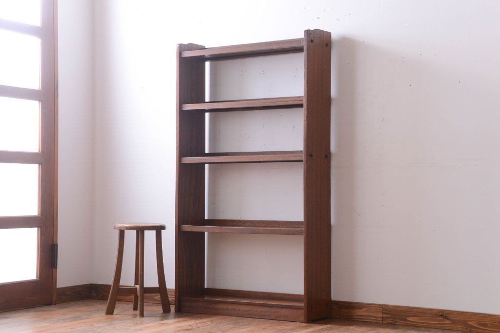 アンティーク家具　和製アンティーク シンプルなデザインの古い本棚(2)