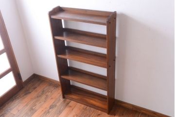 アンティーク家具　和製アンティーク シンプルなデザインの古い本棚(2)