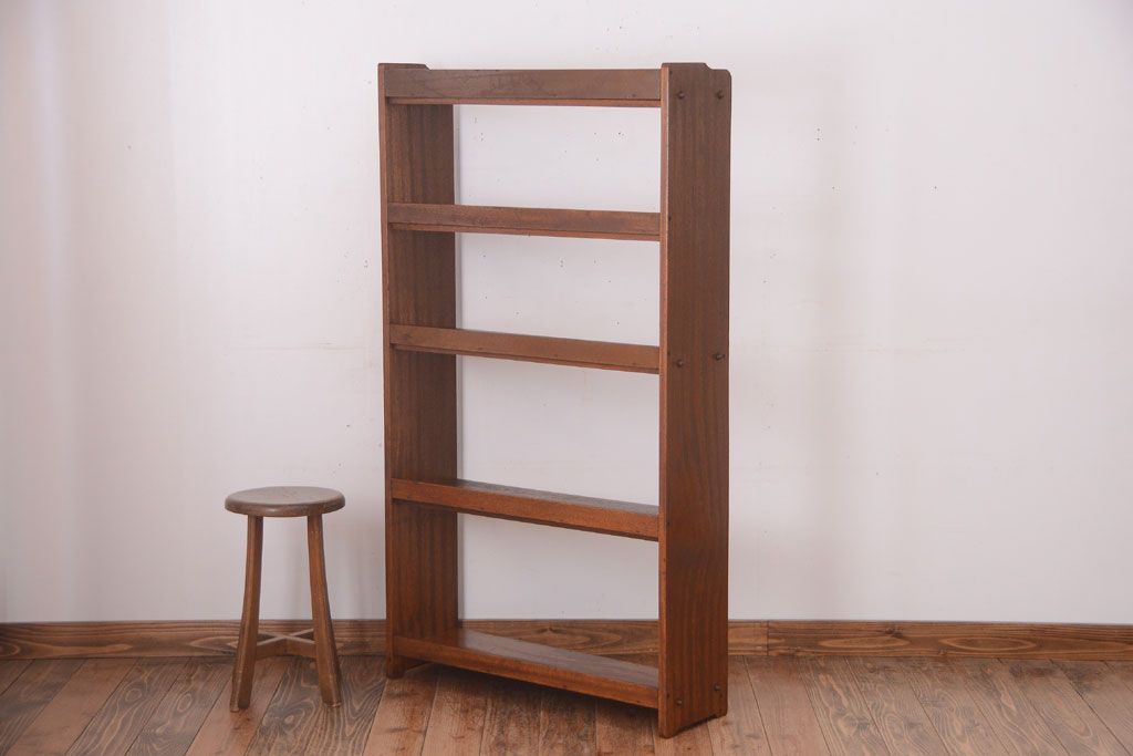 アンティーク家具　和製アンティーク シンプルなデザインの古い本棚(2)