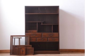 アンティーク家具　和製アンティーク　高級品!三方桑材の茶箪笥(茶棚・収納棚)