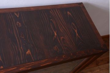 アンティーク家具　古民具・骨董　結霜ガラス引き戸のアンティーク水屋箪笥