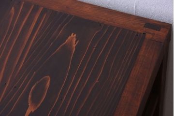 アンティーク家具　古民具・骨董　結霜ガラス引き戸のアンティーク水屋箪笥