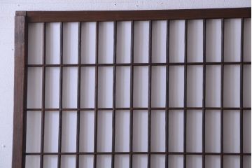古民具・骨董　古い木のアンティーク縦額障子戸(1)(建具、引き戸)