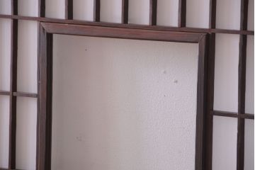 古民具・骨董　古い木のアンティーク縦額障子戸(1)(建具、引き戸)
