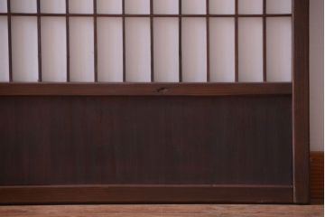 古民具・骨董　古い木のアンティーク縦額障子戸(1)(建具、引き戸)