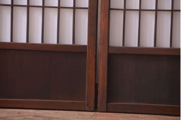 古民具・骨董　古い木のアンティーク縦額障子戸(1)(建具、引き戸)