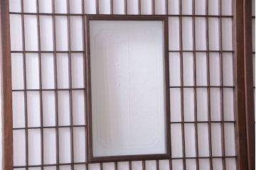 古民具・骨董　古い木のアンティーク縦額障子戸(3)