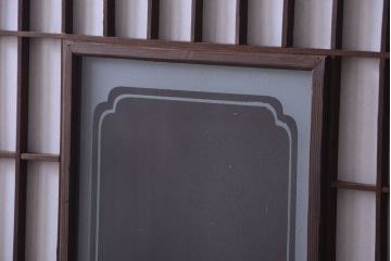 古民具・骨董　古い木のアンティーク縦額障子戸(3)